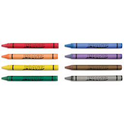 Prang Crayons - Pkg of 400, 8 crayons in different colors laid out