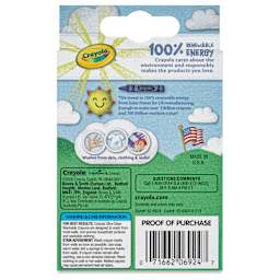 Crayola Ultra-Clean Washable Crayons - Regular, Set of 24, back of the packaging