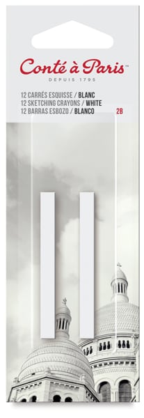 Conté à Paris Sketching Pastel Carrés, Package of 2, White. In package