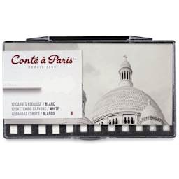Conté à Paris Sketching Pastel Carrés - White, B, Pkg of 12