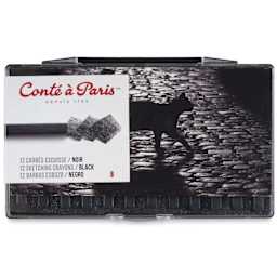 Conté à Paris Sketching Pastel Carrés - Pierre Noire, B, Pkg of 12, front of packaging