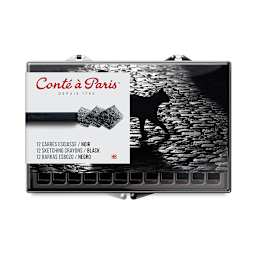 Conté à Paris Sketching Pastel Carrés - Pierre Noire, HB, Pkg of 12, contents