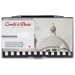 Conté à Paris Sketching Pastel Carrés - White, HB, Pkg of 12