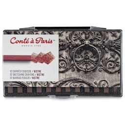 Conté à Paris Sketching Pastel Carrés - Bistre, Box of 12