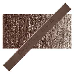 Conté à Paris Colour Pastel Carré - Burnt Umber 82, Single Carré and swatch
