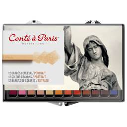 Conté Crayon Set, 12-Colors/Box, Portrait