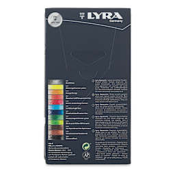 Lyra Aquacolor Crayon Set - Assorted Colors, Water-Soluble, Set of 12 back of package