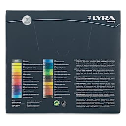 Lyra Aquacolor Crayon Set - Assorted Colors, Water-Soluble, Set of 24 back of package