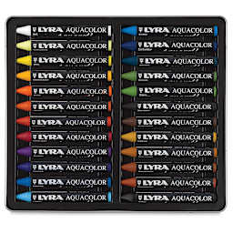 Lyra Aquacolor Crayon Set - Assorted Colors, Water-Soluble, Set of 24