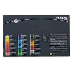 Lyra Aquacolor Crayon Set - Assorted Colors, Water-Soluble, Set of 48 back of package