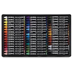 Lyra Aquacolor Crayon Set - Assorted Colors, Water-Soluble, Set of 48