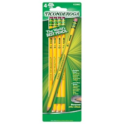 Ticonderoga Pencils 4/Pkg.   Carded - Peggable