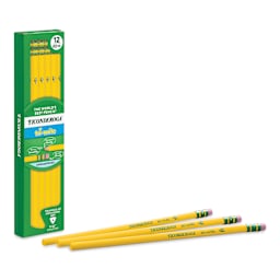 Dixon Ticonderoga Tri-Write Pencils - Box of 12, three pencils laid in front of box