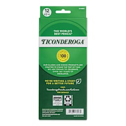 Dixon Ticonderoga No. 2 Soft Black Pencils - Matte Black, Box of 12, back of the packaging