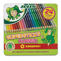 Jolly Superstick Colored Pencil Sets - Front view of package of 24