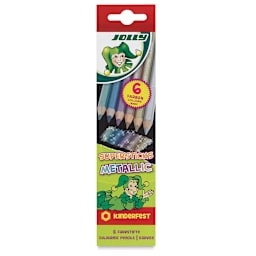 Jolly Superstick Colored Pencils - Metallic Colors, Set of 6, front of package