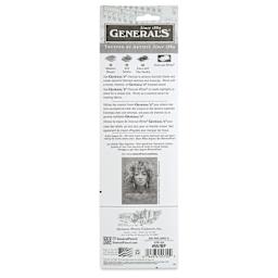 General's Charcoal Pencils - Kit of 5, back ofthe packaging
