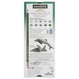General's Kimberly Graphite Pencils Set - Drawing Pencil Kit, Pkg of 10, back of pack