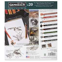 General's Classic Drawing and Sketching Kit No. 20, back of the packaging