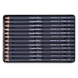 Conté à Paris Sketching Pencils - Graphite, Set of 12, open