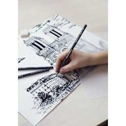 Conté à Paris Sketching Pencil - Graphite, 2B, used in artwork