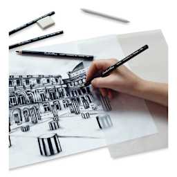 Conté à Paris Sketching Pencil - Charcoal, H, used in artwork