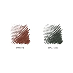Conté à Paris Sketching Pencil - Sanguine and Sepia, Set of 2, swatches