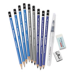 Staedtler Mars Lumograph Sketching Set - Set of 12 - contents