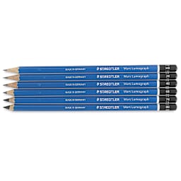 Staedtler Lumograph Drawing and Sketching Pencils - Set of 6, Assorted Hardness