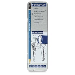 Staedtler Lumograph Drawing and Sketching Pencils - Set of 6, Assorted Hardness. In package