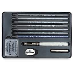 Cretacolor Monolith Woodless Pencil Set - Tin Box, Set of 10