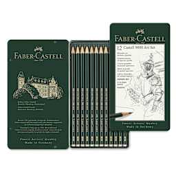 Faber-Castell 9000 Drawing Pencils-Art Set of 12  Outside of package and Contents