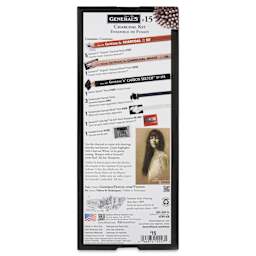 General's Charcoal Pencil Drawing Kit No. 15, back of the packaging