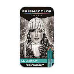 Prismacolor Turquoise Pencil Set - Cover of tin of 12 pc Art Set