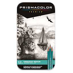 Prismacolor Turquoise Pencil Set - Cover of tin of 12 pc Sketching Set