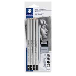 Staedtler Mars Lumograph Charcoal Pencil Sets - Front of blister package 