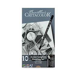 Cretacolor Drawing Sets - Top view of 10 pc Basic Drawing Set package