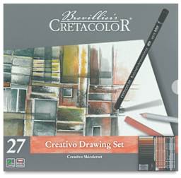 Cretacolor Drawing Sets - Top view of 27 pc Intermediate Drawing Set package
