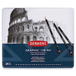 Derwent Graphic Pencils - Complete Graphite, Set of 24, front of packaging