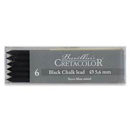 Cretacolor Leads - Set of 6 Nero Chalk leads shown in package