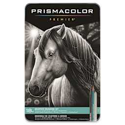 Prismacolor Graphite Drawing Set of 18, Front of Tin