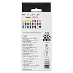 Prismacolor Scholar Colored Pencils - Set of 24, Assorted Colors, back of packaging