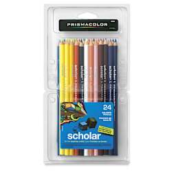 Prismacolor Scholar Art Pencil Set - Assorted Colors, Set of 24 (front of package)