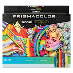 Prismacolor Scholar Colored Pencils - Set of 60, Assorted Colors, front of packaging