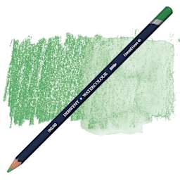 Derwent Watercolor Pencil - Emerald Green pencil and swatch