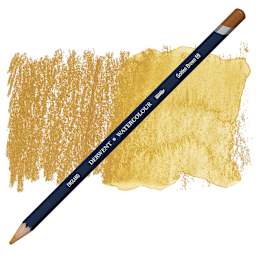 Derwent Watercolor Pencil - Golden Brown pencil and swatch