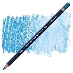 Derwent Watercolor Pencil - Kingfisher Blue pencil and swatch