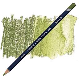 Derwent Watercolor Pencil - Olive Green pencil and swatch