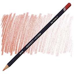 Derwent Studio Colored Pencil - Deep Vermilion pencil and swatch