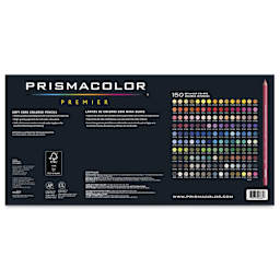 Prismacolor Premier Colored Pencils - Set of 150, Assorted Colors, back of the packaging